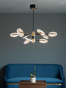 Hängslampor svart lampa geometriskt ljus tak juldekorationer för hem lyxig designer ljuskrona belysning