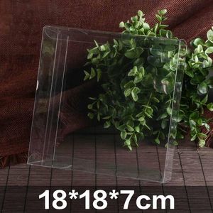 Present Wrap 18x18x7cm Big Box PVC Packaging Clear Plastic Favor Boxes Cube för Cup Beautiful