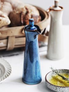 Бутылки для хранения японская кухня керамическая приправа бутылка ретро масла соевого соевого кастрюли банка приправа домашняя кухня соль уксус