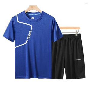 Erkek Trailtsits 2pcs Mens Trailsuit Setleri Giyim Giyim Sıradan Spor Giyim Seti Moda Baskı Şortları Tişört Tişörtlü Erkekler Takım 2 Parçası Artı Boyut