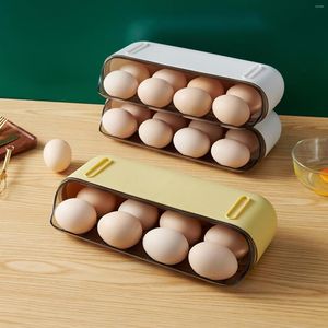 Aufbewahrungsflaschen Eierbox Anti-Drop-Kühlschrank Haushalt stapelbares Design Langlebiger Küchen-Organizer-Halter für Zuhause