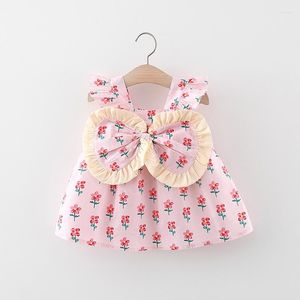 Mädchenkleider 2023 Sommer Baby Brust Big Bow Nettes Baumwollkleid