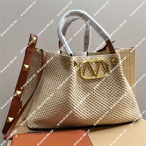 Bolsa de sacola de bolsa de grife feminina bolsa de luxuris bolsas casuais bolsas de crossbody letra de palha bolsa de moda bolsa de moda