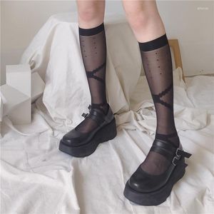 Женские носки 3pairs Lolita Cos Style Sexy Sexy Кружевая ночная клуба чулки, дамы прозрачные подыхания в женские трусики длинные