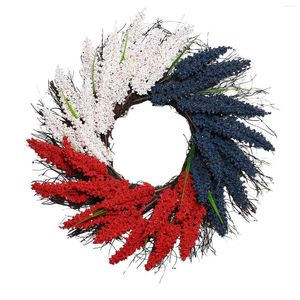 Decorative Flowers 40CM Independence Day Wreath Porch Decoration Front Door Outdoor Hanging Home Decor