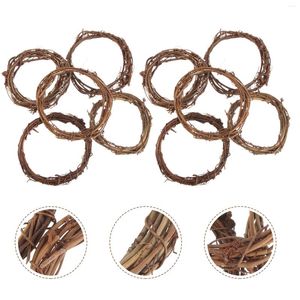 Decorative Flowers 10 Pcs Natural Wood Frame Easter Front Door Wreath Rattan Vine Garland Twig Macrame Making Wicker