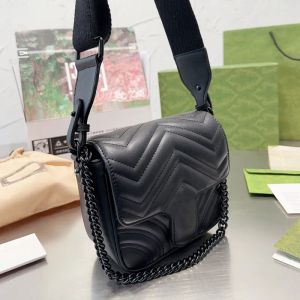 skórzana damska torba na ramię designerka torebka marmont crossbody torebka klapka pikowana torba