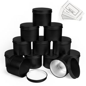 Organisation 12/24/48pcs leer silbergold schwarzes Aluminiumdosen Dosen mit Schraubendeckel runden Kerzengewürz -Süßigkeiten -Container -Aufbewahrungsbox