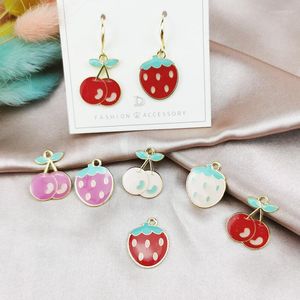 Charms 10pcs Fruit Series Cherry Strawberry Pendant DIY Necklace Bracelet Earring Keychain Designer Handmade Charm Jewelry