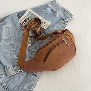 Akşam çantaları Fanny Pack Corduroy Bel Çanta Fermuarlı Göğüs Çantaları Sling Sport Seyahat Moda Telefon Çantası Kızlar Kadın Bayanlar 230506