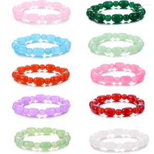 Strand Oval Crystal Beads Multicolor Glass Boho Bracelet Handmade For Women Men Unisex Jewelry Dropship