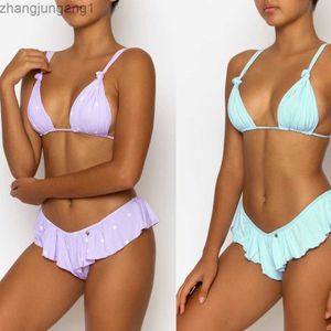 Designer Fashion Large Badeanzug New Rock Split Solid Color Badeanzug Damen Polka Dot Triangle Bikini 2023 T-Shirt Tops