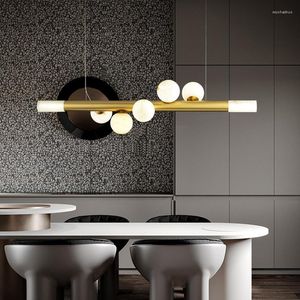 Pendant Lamps Modern Minimalist Restaurant Bar Copper Marble Chandelier Designer Creative Conference Room Sample Table Lamp