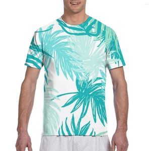 Herren T-Shirts 2023 Herrenmode Sommer Kurzarm T-Shirt Casual Green Palm Leaves Botanical T-Shirt für Mann voll bedruckt