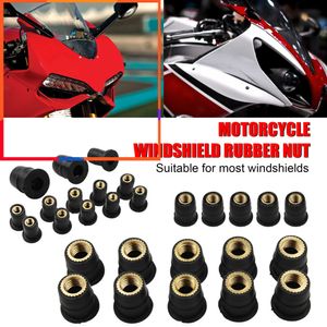 New 10PCS Motorcycle M4 M5 M6 Universal Rubber Well Nuts Windscreen Fairing Cowl Anodized Aluminum Moto Screws Bolts Accessories