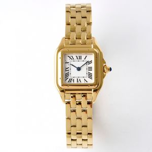 Titta på högkvalitativa kvinnor Elegant 22mm Square Classic Rose Gold Casual Quartz Movement Roman Digital Smart Women Watch