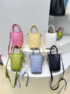 Designer Mode Mini Weaving Design Woven Soft Face Umhängetasche Bonbonfarbe Handytasche Damenhandtasche