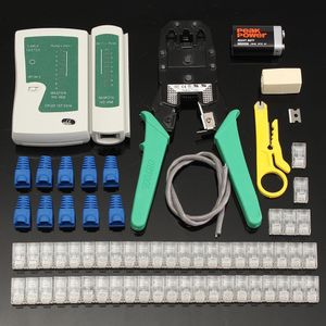 Tang Cable Tester Crimping Tool Wire Stripper Set RJ45 Cat5e Cat6 Ethernet LAN Kit