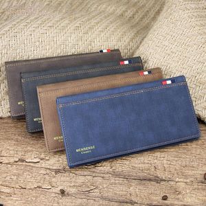 Wallets Men's Wallet PU Leather Three Fold Long Korean Fashion Suit Bag Large Capacity Purse Male Multi Card Position Bags