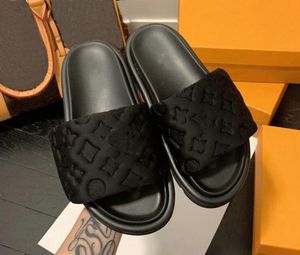 Dammärke Sommar Sandaler flipflops Tofflor Poolkudde Platt Comfort Mule Dam Designer Tofflor Mode Slide Storlek