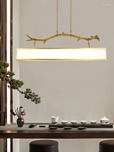 Подвесные лампы медная люстра китайская филиал дзен чайная комната для гостевой комнаты