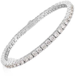 3Mm-6Mm 925 Sterling Silver VVS Moissanite Tennis Bracelet Pass Diamond Test Free Engraved Bling Men's Fine Jewelry For Women 5041