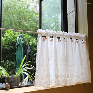 Cortina de algodão, cortinas bordadas de armário bordado