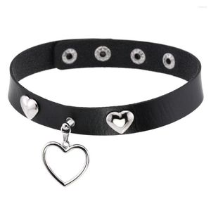 Choker vintage gotycka czarna czerwona skórzana kołnierz Hip hop Harajuku serce Naszyjnik simpel szyi biżuteria