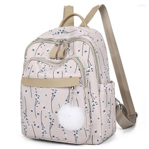 Bolsas escolares Multi-Pockets Imprimir Mulheres Backpack Teenagers Bag Rucksack Girls Daypacks Flor Feminino Caminhada leve