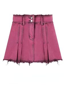 Skirt Sexy High Waist Pleated Mini Skirt Korean Fashion Vintage Gothic Skater Streetwear Harajuku Kawaii Pink Y2k Denim 230506