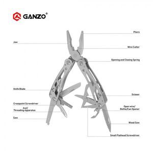 Skruvmejslar Ganzo G202 G202B Multi -tång 24 Verktyg I One Hand Tool Set Skruvmejsel Kit Portable Folding Knife Multitool