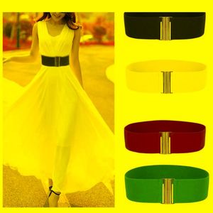 Belts Summer Women Stretch Elastic Wide Corset Waist Silver Metal Buckle Fabric Strap Female Apparel Accessories Dress WaistBelts