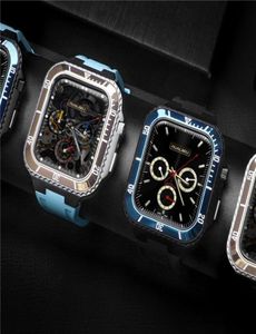 Apple Watchシリーズ7 6 5 4 SEオリジナルHualimei Luxury Zincy Alloy AP Modifi Kit Protective Case Band Strap Cover 44mm 45mm8704997