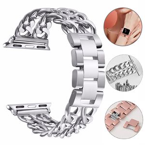 Titta på Bands Steel 7 6 SE 5 4 3 2 1 38 42mm 40mm 44mm Rem armbandsmetall för I Series 7 6 5 4 3 2 41mm 45mm 230506