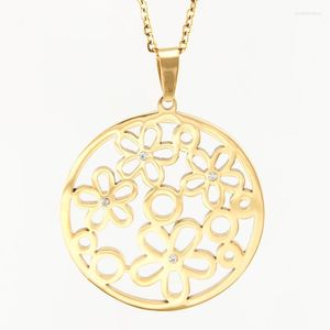 Подвесные ожерелья Simsimi Женщины ювелирные украшения цветочное колье колье золотое цвето