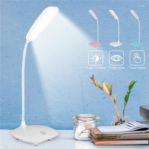 Tischlampen Lampe USB wiederaufladbar LED Schreibtisch Augenschutz Arbeitsbuch Leselicht Nacht für Schlafzimmer Nachttisch batteriebetrieben