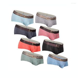 Unterhose 8 STÜCKE Herren Boxer Baumwolle Unterwäsche Herren Sexy Niedrige Taille Herren Boxershorts Enge Badehose