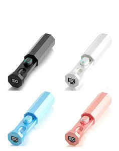 312 Wireless Bluetooth Earphone Dual Ear Touch Bluetooth 5.1 Digital Display TWS Mini Sports Earphone Cylinder Pulling