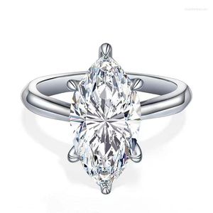 Klusterringar 2023 fina smycken 14k guld gra 3ct vvs1d moissanite smycken ring engagemang bröllop diamant anpassad