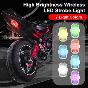 Wireless Remote Control LED Strobe Light USB Rechargeable Anti-Collision Warning Flashing Indicator for Car Motorcycle Bike