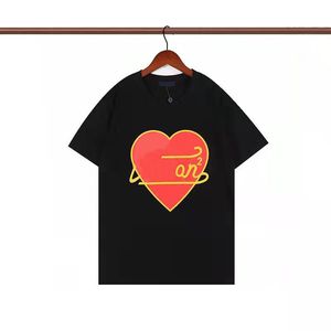 Summer fashion men t shirt love pattern letter print round neck cotton mens short sleeve shirts couple loose pullover sports leisure breathable womens tshirt Simple