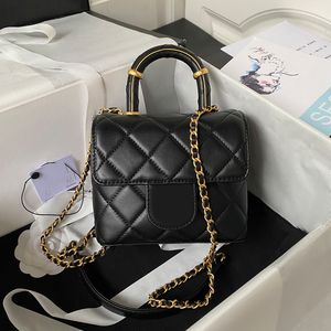 Designer-Handtasche, Kosmetiktasche aus echtem Leder, 15,5 cm, luxuriöse Klappentasche, zarte Nachahmung, Abendtasche mit Box YC042