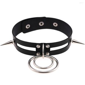 CHOKER CHIMNO GOTH Collana per le donne uomini sexy PU Collaro in pelle Reste