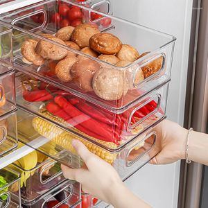 Storage Bottles 1pcs Kitchen Refrigerator Transparent Organizer Bin Box Compartment Drawer Fridge Containers