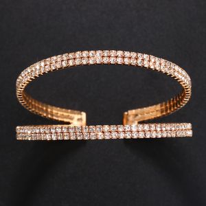 Bröllopsarmband mode flerskikts runda armband personlighet bohemisk glänsande strass armband tillbehör kvinnor armband