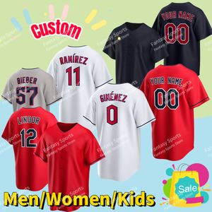 11 Jose Ramirez Jersey 48 Emmanuel Clas 38 Steven Kwan 0 Andres Gimenez 22 Josh Naylor 1 Amed Rosario 57 Shane Bieber Custom Baseball Jerseys Size S-4XL