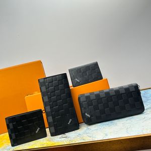 Neuester Designer geprägte karierte Spleißbrieftasche Luxusmarken Leder Multi Card Long Wallet Herrenanzug Clip Wallet berühmte Frauen Kurzwrengkartenhalter Geldbörsen Geldbörsen