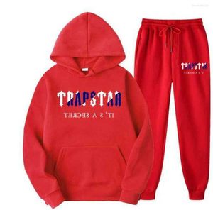 Camisetas masculinas 2022 TRAPSTAR DE MARCA MENINOS PROPATIVOS DE SPORTS MEN 15 CORES AMAÇÕES DOIS PEÇAS Coloque calças de moletom de moletom solto de moletom