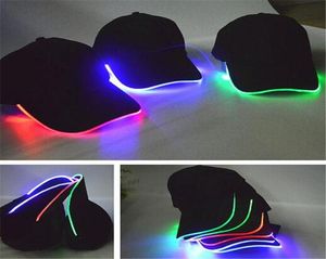 Led Cap Light Hat Glow Hat Katoen zwart voor volwassen honkbalkappen Luminous For Men Stage Hiphop Cap Valentijnsdag Kerstgeschenk DHL6140290