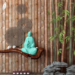 Wallpapers Wood Texture Wallpaper Chinese Imitation Grain Wall Stickers Log Color Retro Board Ceiling Home Decoration